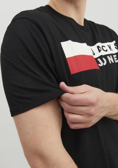 Jack & Jones CORP Logo T-Shirt Black/PLAY 4 - T-shirts - T-shirts i store størrelser - 2XL-14XL