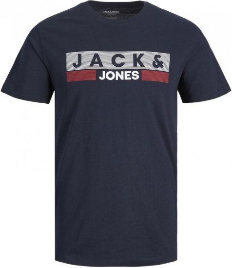 Jack & Jones CORP Logo T-Shirt Navy/PLAY 4 - T-shirts - T-shirts i store størrelser - 2XL-14XL