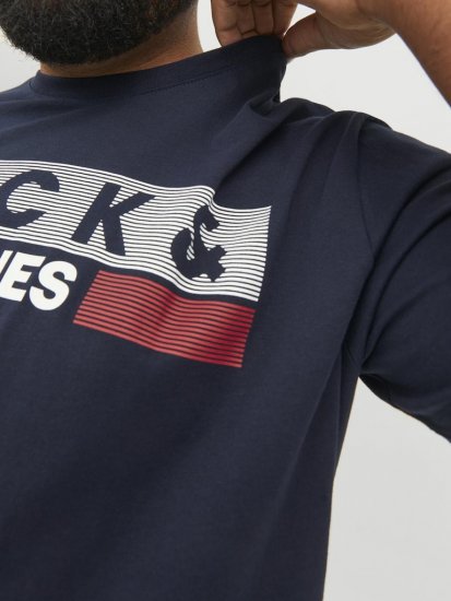 Jack & Jones CORP Logo T-Shirt Navy/PLAY 4 - T-shirts - T-shirts i store størrelser - 2XL-14XL