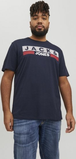 Jack & Jones CORP Logo T-Shirt Navy/PLAY 4 - T-shirts - T-shirts i store størrelser - 2XL-14XL