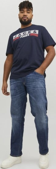 Jack & Jones CORP Logo T-Shirt Navy/PLAY 4 - T-shirts - T-shirts i store størrelser - 2XL-14XL