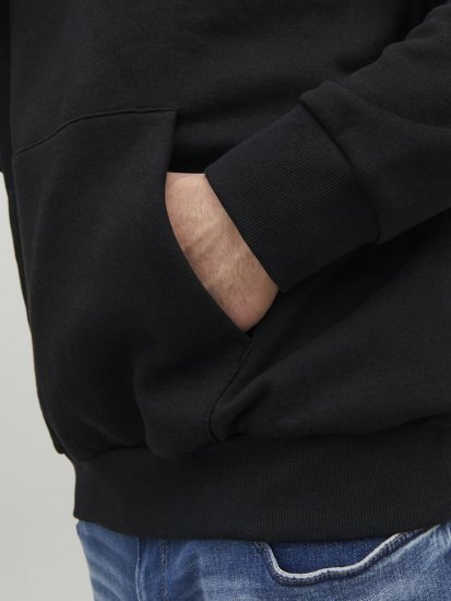 Jack & Jones CORP LOGO PLAY 4 Print Hoodie Black - Trøjer og hættetrøjer - Trøjer og Hættetrøjer i store størrelser - 2XL-14XL