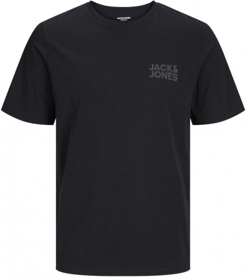Jack & Jones CORP Logo T-Shirt Black w Small Black Print - T-shirts - T-shirts i store størrelser - 2XL-14XL