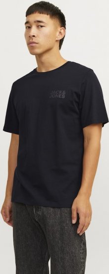 Jack & Jones CORP Logo T-Shirt Black w Small Black Print - T-shirts - T-shirts i store størrelser - 2XL-14XL
