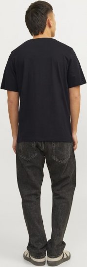 Jack & Jones CORP Logo T-Shirt Black w Small Black Print - T-shirts - T-shirts i store størrelser - 2XL-14XL