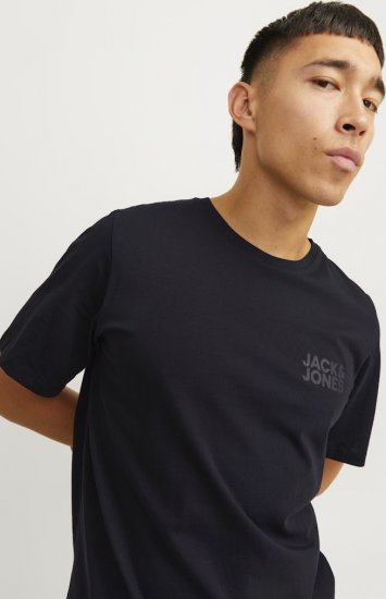 Jack & Jones CORP Logo T-Shirt Black w Small Black Print - T-shirts - T-shirts i store størrelser - 2XL-14XL
