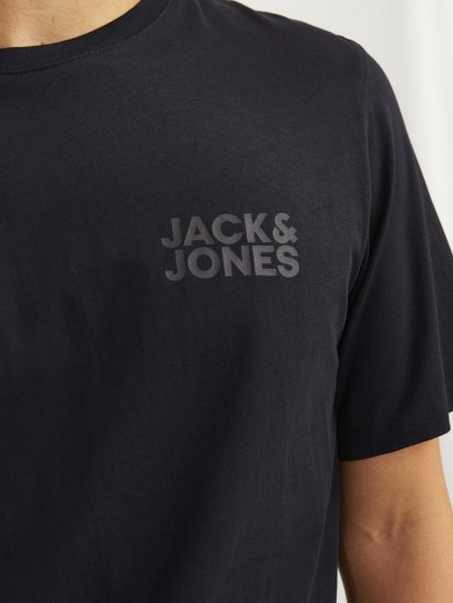 Jack & Jones CORP Logo T-Shirt Black w Small Black Print - T-shirts - T-shirts i store størrelser - 2XL-14XL