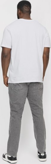 Jack & Jones CORP Logo T-Shirt White w Small Black Print - T-shirts - T-shirts i store størrelser - 2XL-14XL