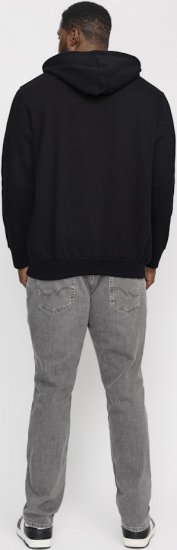 Jack & Jones CORP LOGO Small Print Hoodie Black - Trøjer og hættetrøjer - Trøjer og Hættetrøjer i store størrelser - 2XL-14XL