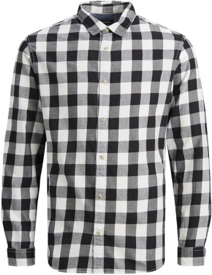 Jack & Jones Gingham L/S Shirt Whisper White - Skjorter - Skjorter til store mænd 2XL- 8XL