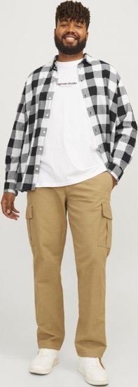 Jack & Jones Gingham L/S Shirt Whisper White - Skjorter - Skjorter til store mænd 2XL- 8XL