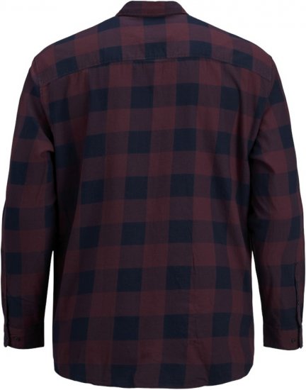 Jack & Jones Gingham L/S Shirt Dark Red - Skjorter - Skjorter til store mænd 2XL- 8XL