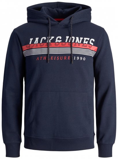 Jack & Jones JJIRON Hoodie Navy - Trøjer og hættetrøjer - Trøjer og Hættetrøjer i store størrelser - 2XL-14XL