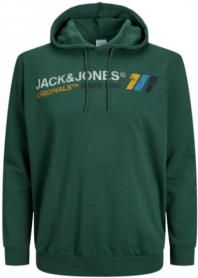 Jack & Jones JORNATE SWEAT Hoodie Green - Trøjer og hættetrøjer - Trøjer og Hættetrøjer i store størrelser - 2XL-14XL