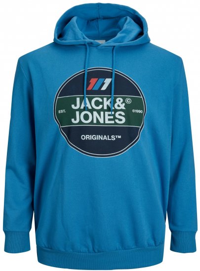Jack & Jones JORNATE SWEAT Hoodie Blue - Trøjer og hættetrøjer - Trøjer og Hættetrøjer i store størrelser - 2XL-14XL