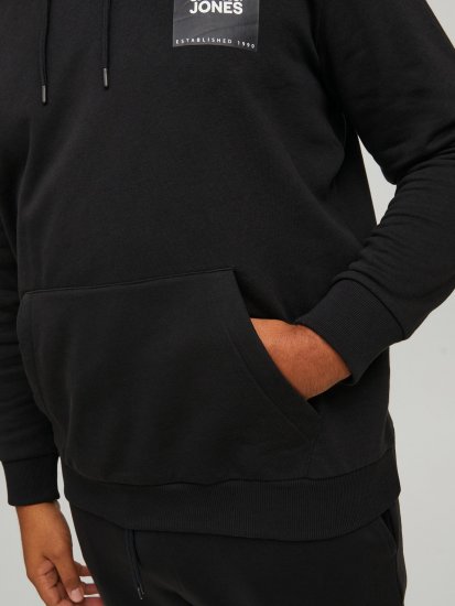 Jack & Jones JJLOCK SWEAT HOOD Black - Trøjer og hættetrøjer - Trøjer og Hættetrøjer i store størrelser - 2XL-14XL