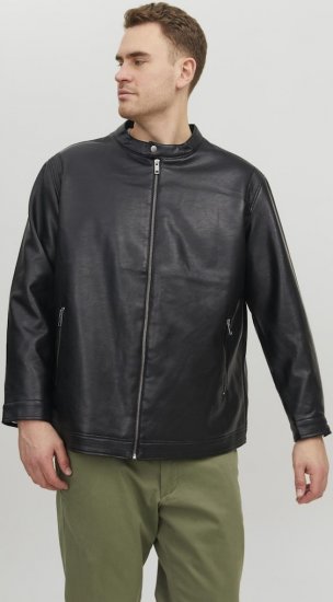 Jack & Jones Rocky Urban Rider Leather Jacket Black - Jakker - Jakker i store størrelser, 2XL- 12XL