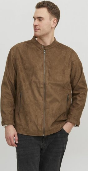 Jack & Jones Rocky Urban Rider Leather Jacket Brown - Jakker - Jakker i store størrelser, 2XL- 12XL