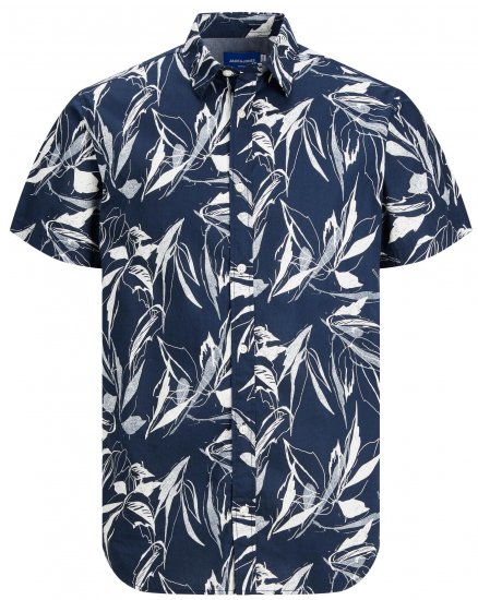 Jack & Jones JORCRAYON AOP Shirt Navy - Skjorter - Skjorter til store mænd 2XL- 8XL
