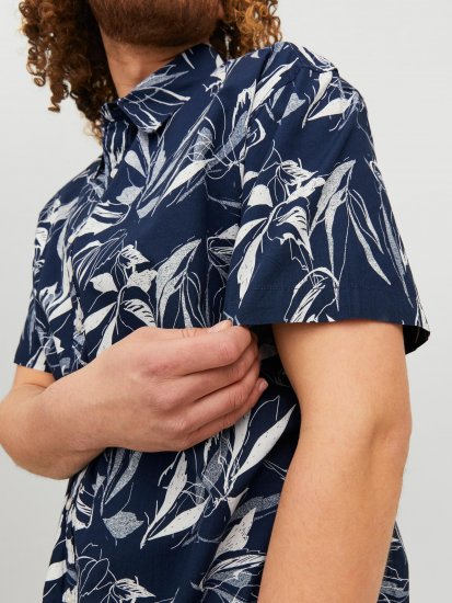 Jack & Jones JORCRAYON AOP Shirt Navy - Skjorter - Skjorter til store mænd 2XL- 8XL