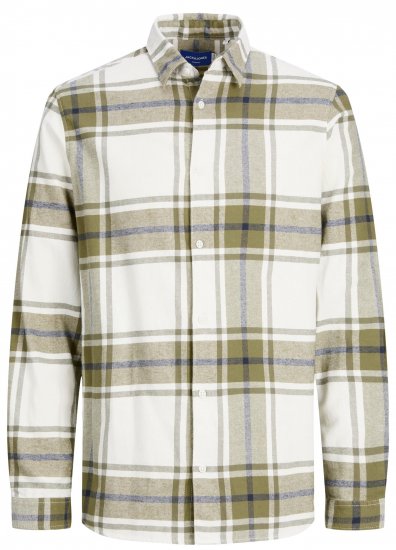 Jack & Jones JORJOSHUA Checked Shirt Dusty Olive - Skjorter - Skjorter til store mænd 2XL- 8XL