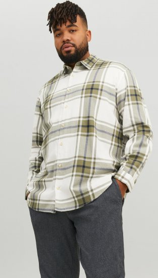 Jack & Jones JORJOSHUA Checked Shirt Dusty Olive - Skjorter - Skjorter til store mænd 2XL- 8XL