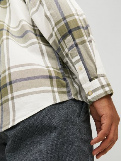Jack & Jones JORJOSHUA Checked Shirt Dusty Olive - Skjorter - Skjorter til store mænd 2XL- 8XL