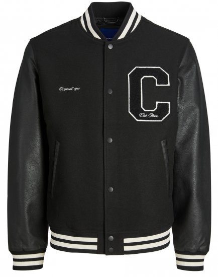 Jack & Jones JORCOLLEGE Bomber Jacket Black - Jakker - Jakker i store størrelser, 2XL- 12XL
