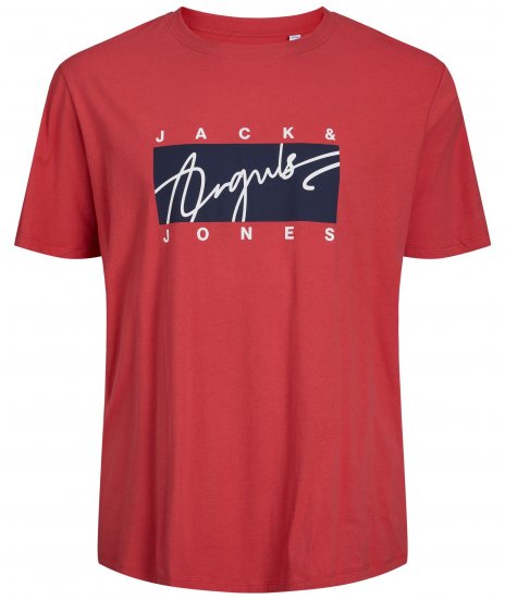 Jack & Jones JORJOSHUA T-shirt Red - T-shirts - T-shirts i store størrelser - 2XL-14XL