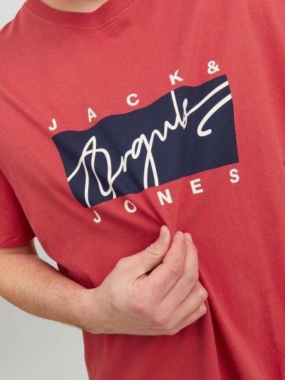 Jack & Jones JORJOSHUA T-shirt Red - T-shirts - T-shirts i store størrelser - 2XL-14XL