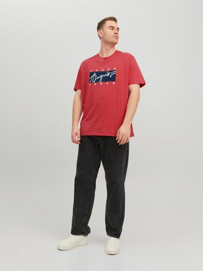 Jack & Jones JORJOSHUA T-shirt Red - T-shirts - T-shirts i store størrelser - 2XL-14XL