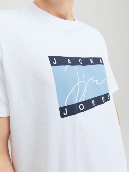 Jack & Jones JORJOSHUA T-shirt Bright White - T-shirts - T-shirts i store størrelser - 2XL-14XL