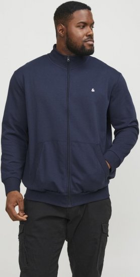 Jack & Jones PAULOS Turtleneck Zip Sweatshirt Navy Blazer - Trøjer og hættetrøjer - Trøjer og Hættetrøjer i store størrelser - 2XL-14XL