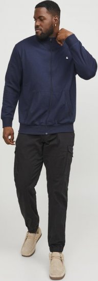 Jack & Jones PAULOS Turtleneck Zip Sweatshirt Navy Blazer - Trøjer og hættetrøjer - Trøjer og Hættetrøjer i store størrelser - 2XL-14XL