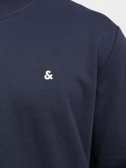 Jack & Jones PAULOS Turtleneck Zip Sweatshirt Navy Blazer - Trøjer og hættetrøjer - Trøjer og Hættetrøjer i store størrelser - 2XL-14XL