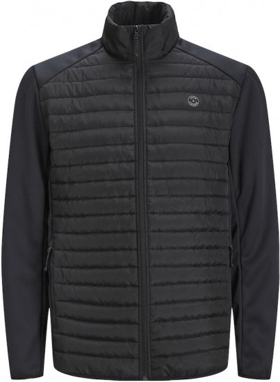 Jack & Jones MULTI SET-IN Sleeves Quilted Jacket With Collar Black - Jakker - Jakker i store størrelser, 2XL- 12XL