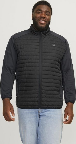 Jack & Jones MULTI SET-IN Sleeves Quilted Jacket With Collar Black - Jakker - Jakker i store størrelser, 2XL- 12XL