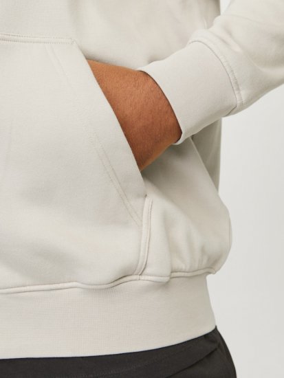 Jack & Jones ESTERBRO Zip Hoodie Light Grey - Trøjer og hættetrøjer - Trøjer og Hættetrøjer i store størrelser - 2XL-14XL