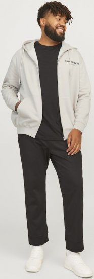 Jack & Jones ESTERBRO Zip Hoodie Light Grey - Trøjer og hættetrøjer - Trøjer og Hættetrøjer i store størrelser - 2XL-14XL
