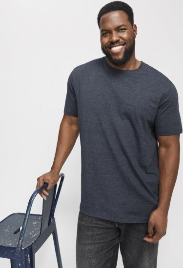 Jack & Jones ORGANIC T-Shirt Navy Blazer/Melange - T-shirts - T-shirts i store størrelser - 2XL-14XL