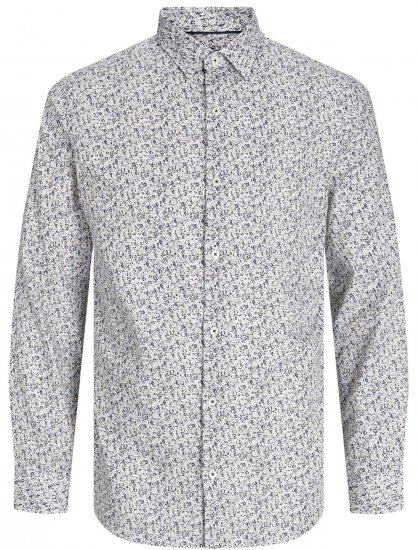 Jack & Jones JPRBLANORDIC LS Shirt White - Skjorter - Skjorter til store mænd 2XL- 8XL