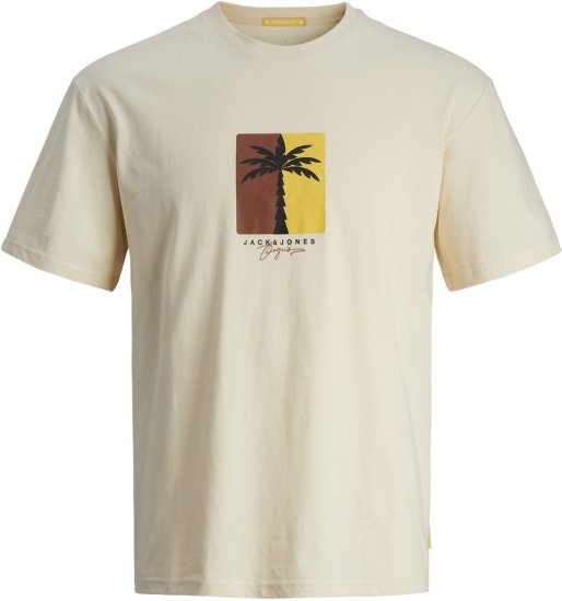 Jack & Jones JORMARBELLA BRANDING TEE SS Buttercream - T-shirts - T-shirts i store størrelser - 2XL-14XL