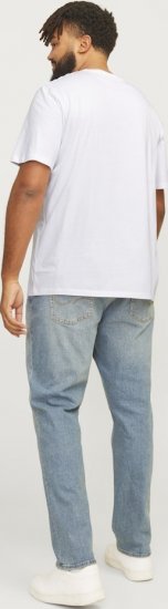 Jack & Jones JJELOGO O-Neck T-Shirt White - T-shirts - T-shirts i store størrelser - 2XL-14XL