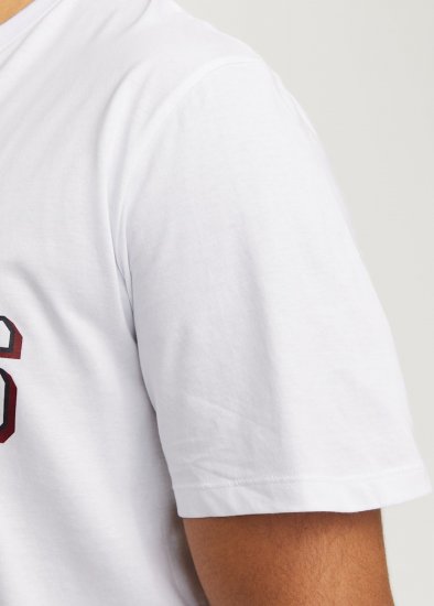Jack & Jones JJELOGO O-Neck T-Shirt White - T-shirts - T-shirts i store størrelser - 2XL-14XL
