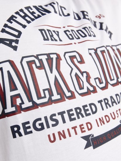 Jack & Jones JJELOGO O-Neck T-Shirt White - T-shirts - T-shirts i store størrelser - 2XL-14XL