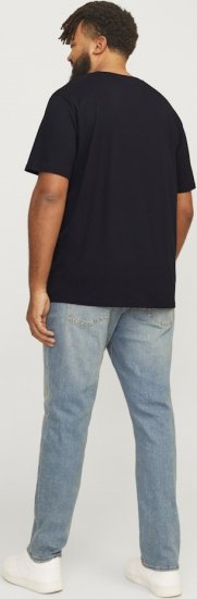 Jack & Jones LOGO O-Neck T-Shirt Black - T-shirts - T-shirts i store størrelser - 2XL-14XL