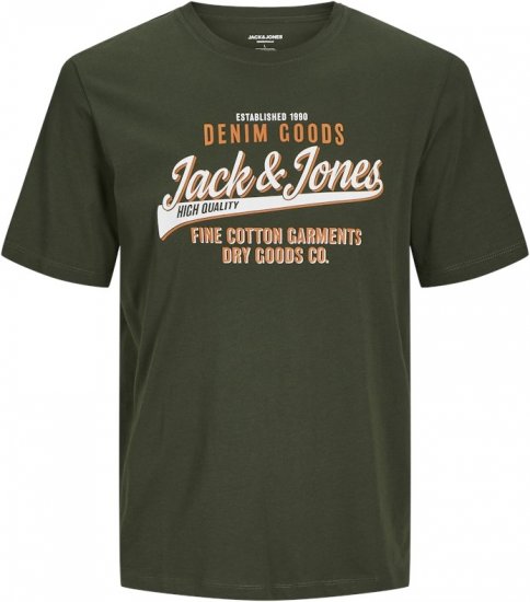 Jack & Jones JJELOGO O-Neck T-Shirt Kombu Green - T-shirts - T-shirts i store størrelser - 2XL-14XL