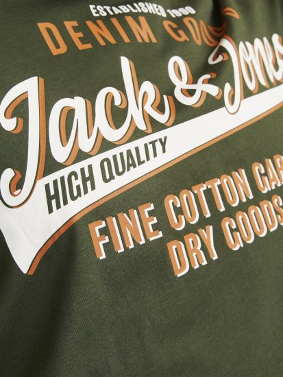 Jack & Jones JJELOGO O-Neck T-Shirt Kombu Green - T-shirts - T-shirts i store størrelser - 2XL-14XL