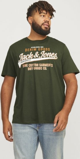 Jack & Jones JJELOGO O-Neck T-Shirt Kombu Green - T-shirts - T-shirts i store størrelser - 2XL-14XL