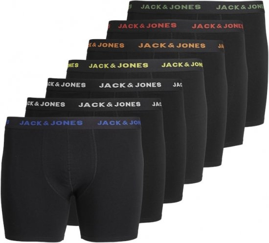 Jack & Jones BASIC Trunks 7-Pack Black - Undertøj og badetøj - Badetøj og Undertøj i store størrelser 